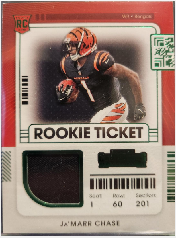 Ja'Marr Chase #RTS-JMC (ROOKIE) - 2021 Panini Contenders Rookie Ticket Swatches - Bengals