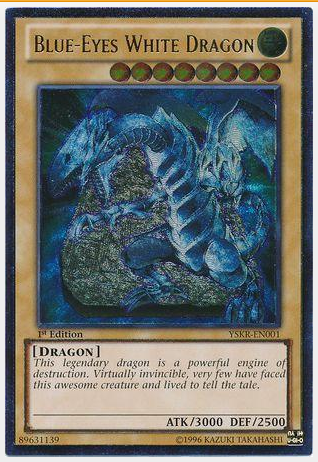 Blue-Eyes White Dragon #YSKR-EN001 (1st Edition) - Ultimate Rare